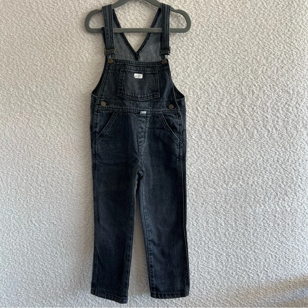 Guess Vintage Retro Black Denim Overalls Toddler 80s/90s Size 3 Years